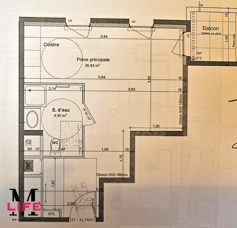 Appartement - 30 m² - 1 pièce