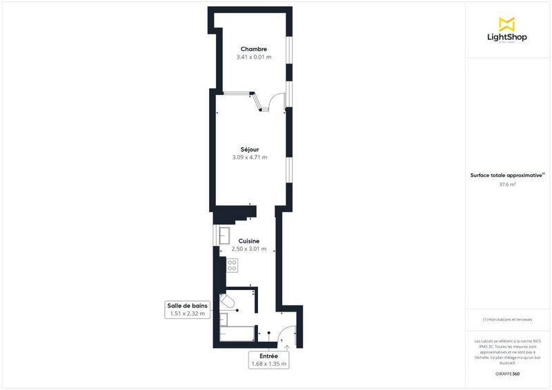 Appartement - 38 m² - 2 pièces