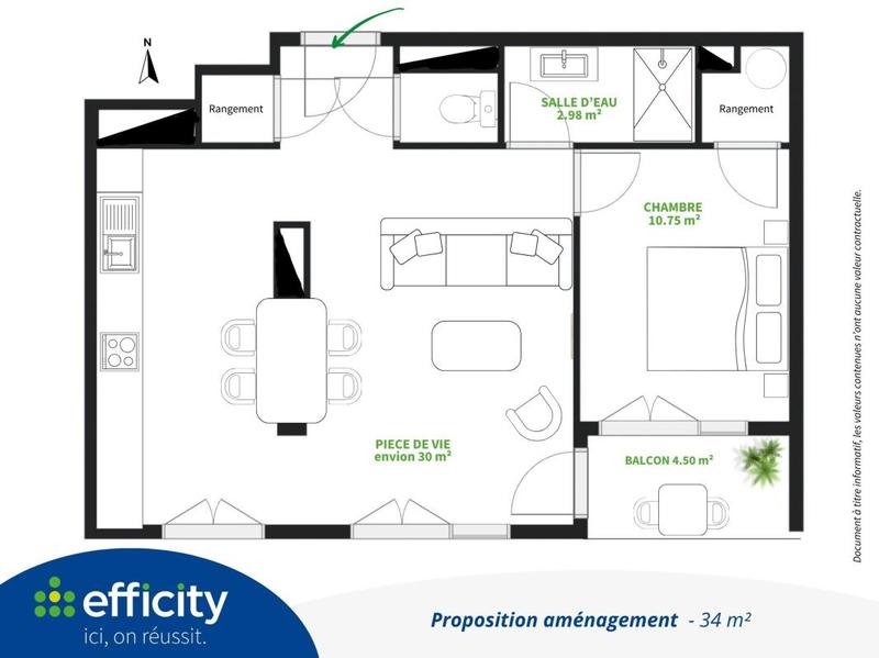 Appartement - 46 m² - 2 pièces