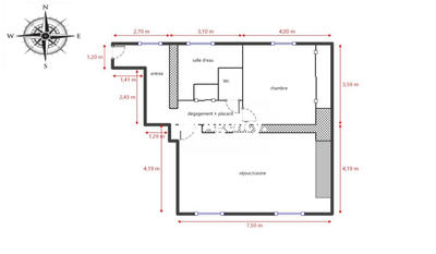 Appartement - 59 m² - 2 pièces