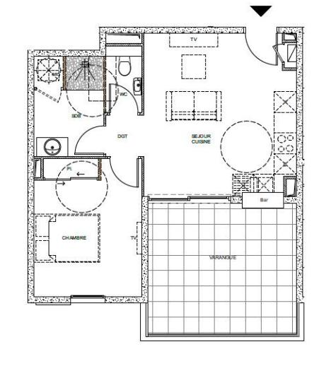 Appartement - 41 m² - 2 pièces