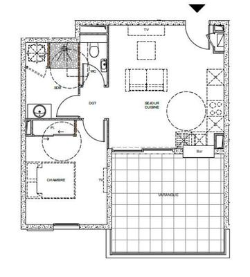 Appartement - 41 m² - 2 pièces