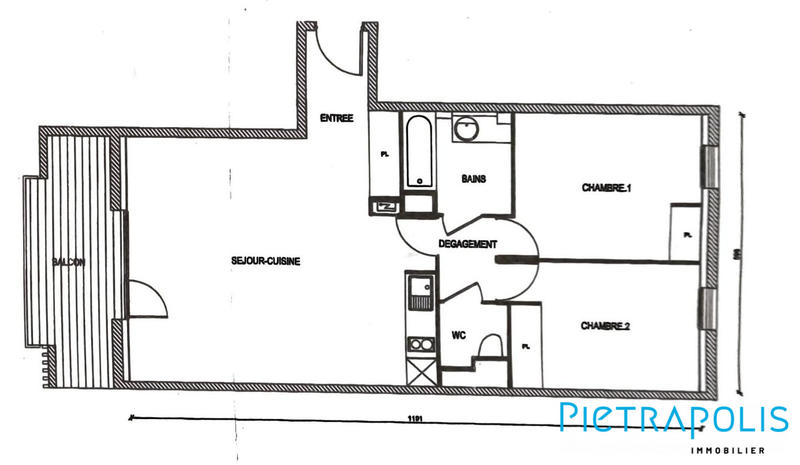 Appartement - 67 m² - 3 pièces