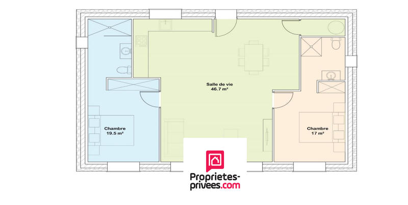 Maison - 83 m² - 3 pièces