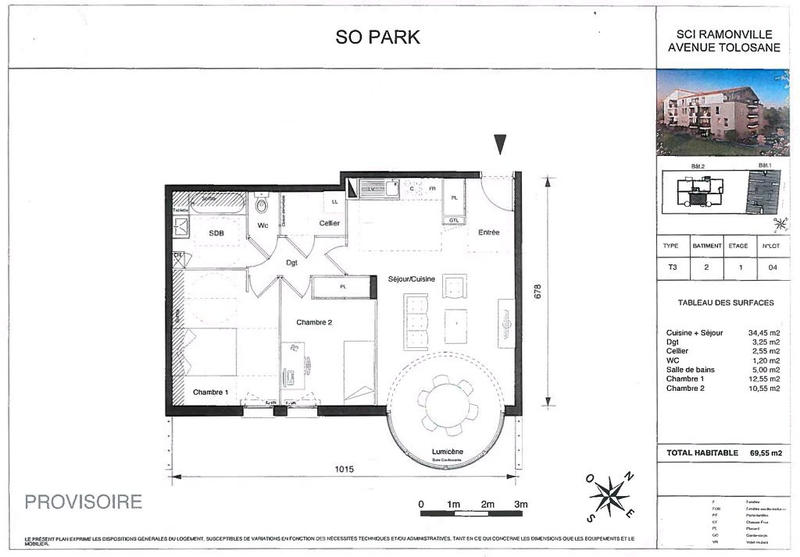 Appartement - 69 m² - 3 pièces