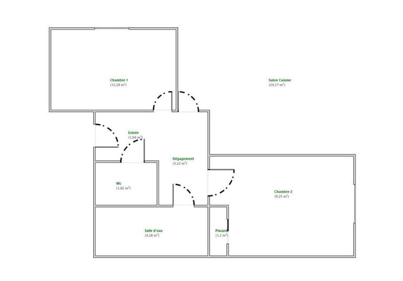 Appartement - 58 m² - 3 pièces