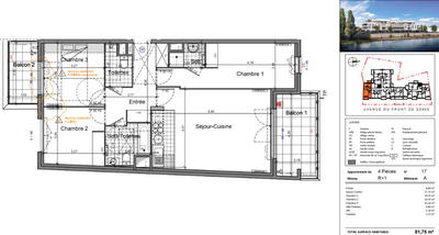 Appartement - 81 m² - 4 pièces