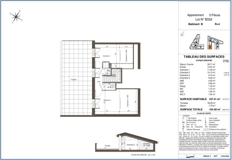 Duplex - 107 m² - 5 pièces