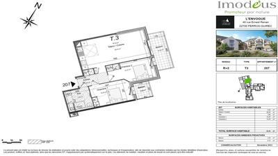 Appartement - 65 m² - 3 pièces