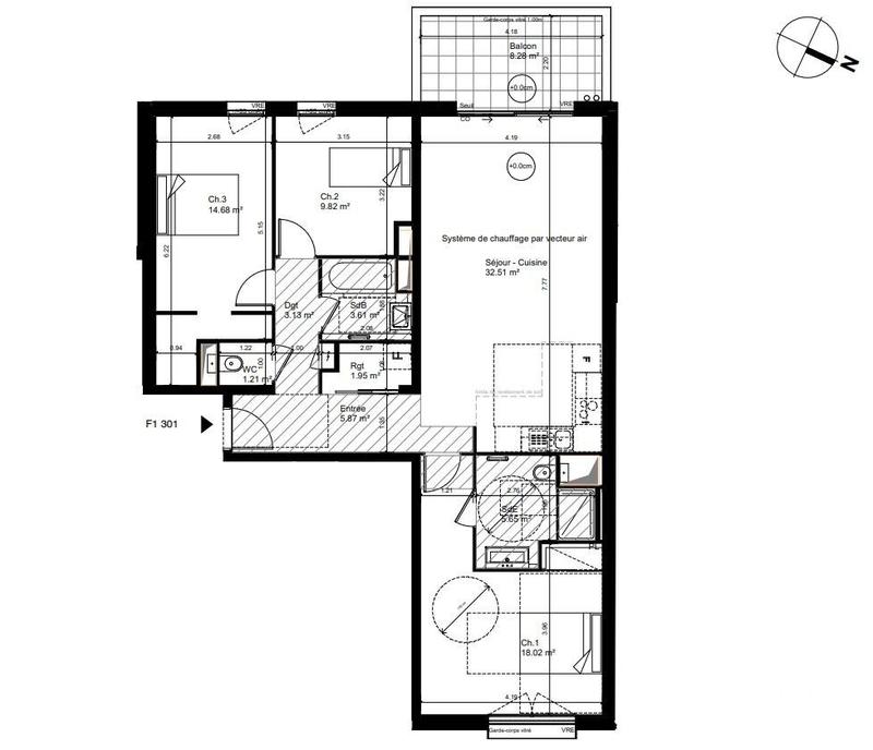 Appartement - 94 m² - 4 pièces