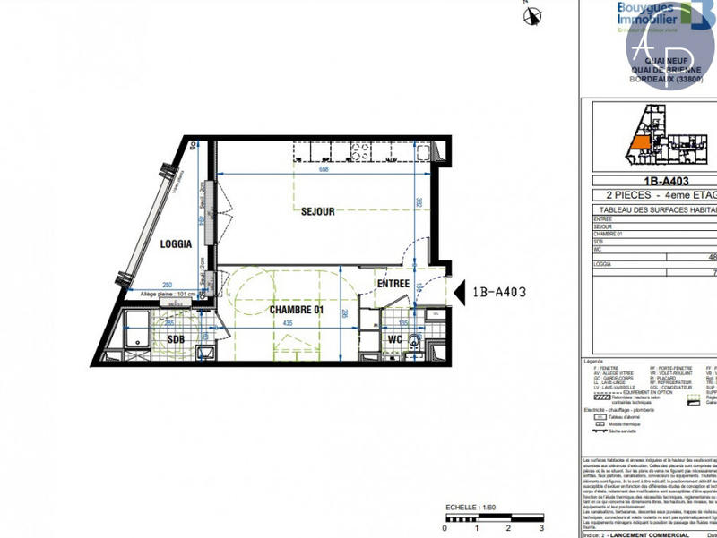 Appartement - 49 m² - 2 pièces