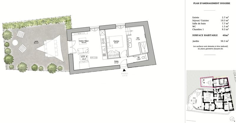 Appartement - 40 m² - 1 pièce