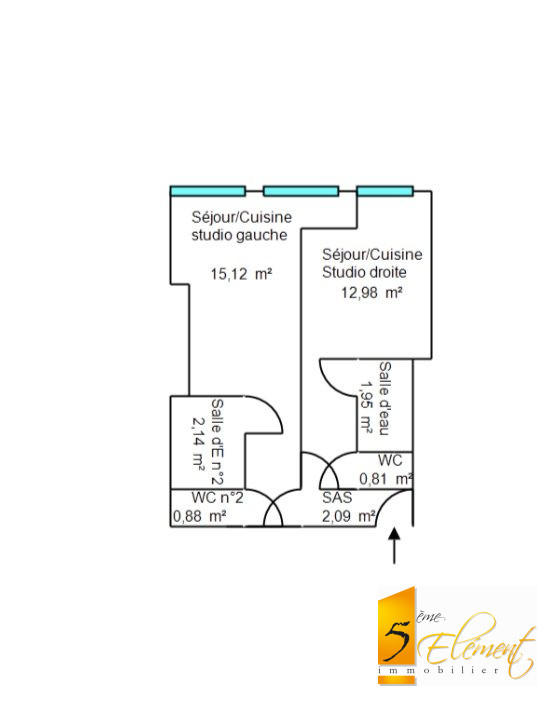 Appartement - 36 m² - 2 pièces