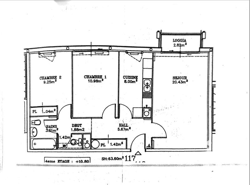 Appartement - 63 m² - 3 pièces