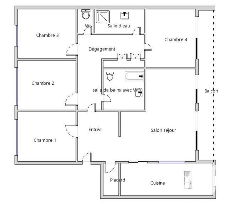 Appartement - 103 m² - 5 pièces