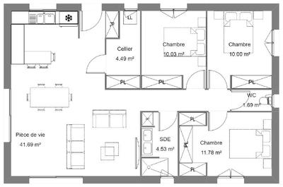 Maison - 84 m² - 4 pièces