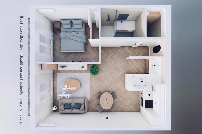 Appartement - 43 m² - 2 pièces