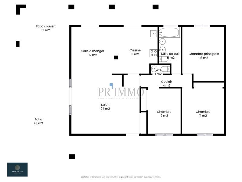 Villa - 90 m² - 4 pièces