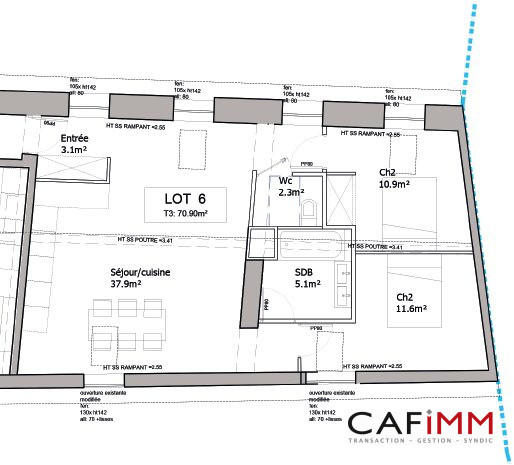 Appartement - 35 m² - 2 pièces