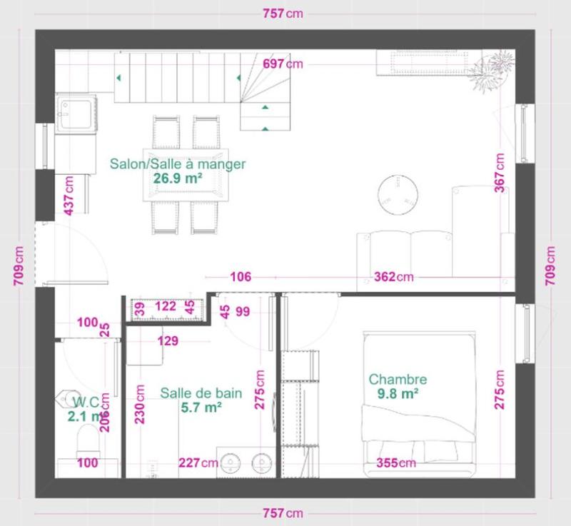 Appartement - 60 m² - 3 pièces
