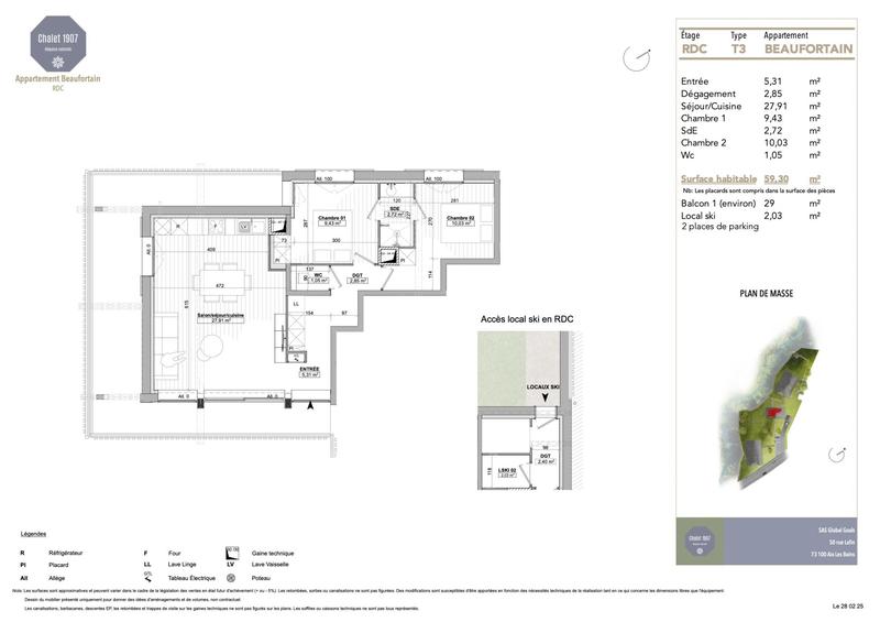 Appartement - 59 m² - 3 pièces