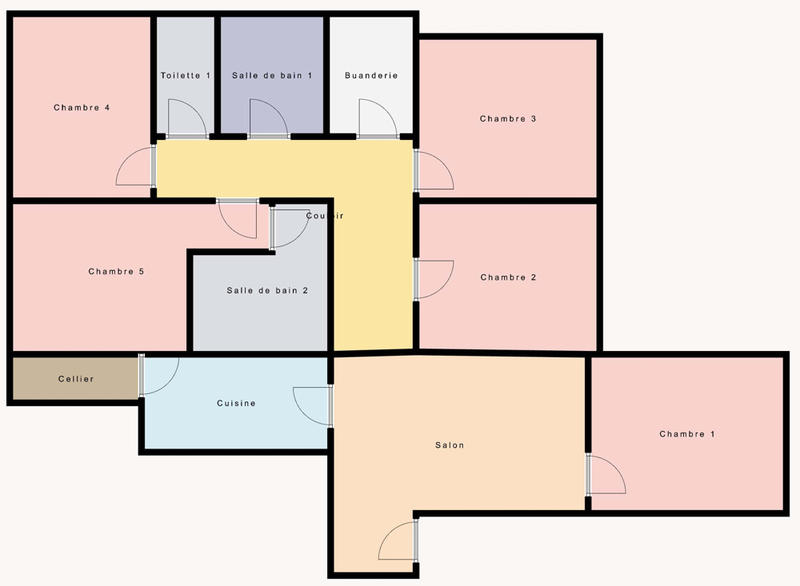 Chambre - 22 m² - 5 pièces