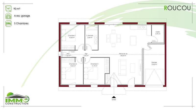 Maison - 90 m² - 4 pièces