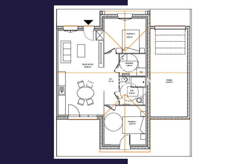Maison - 60 m² - 3 pièces