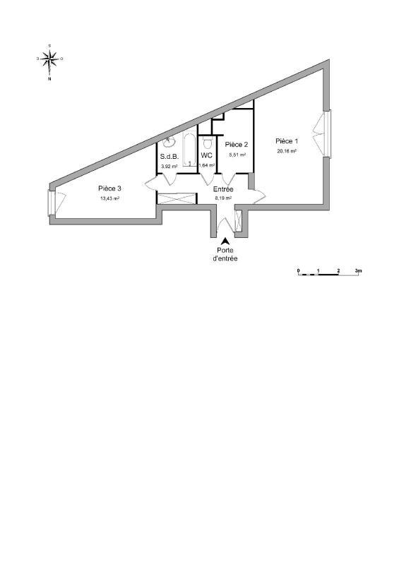 Appartement - 52 m² - 2 pièces