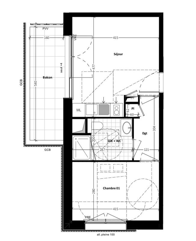 Appartement - 39 m² - 2 pièces