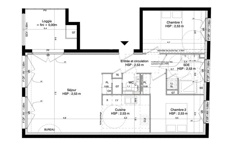 Appartement - 68 m² - 3 pièces