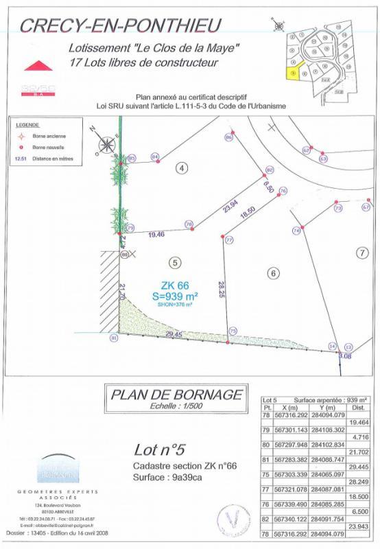 Terrain constructible - 939 m²