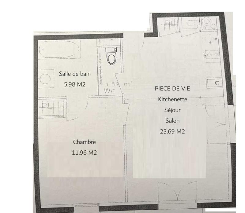 Appartement - 43 m² - 2 pièces