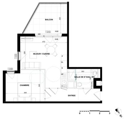 Appartement - 44 m² - 2 pièces