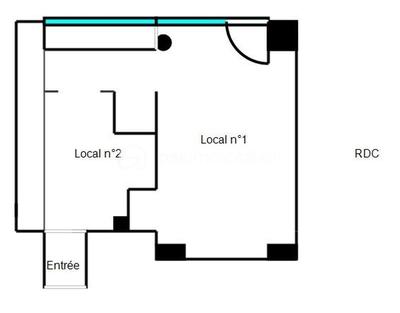 Local commercial - 35 m² - 2 pièces