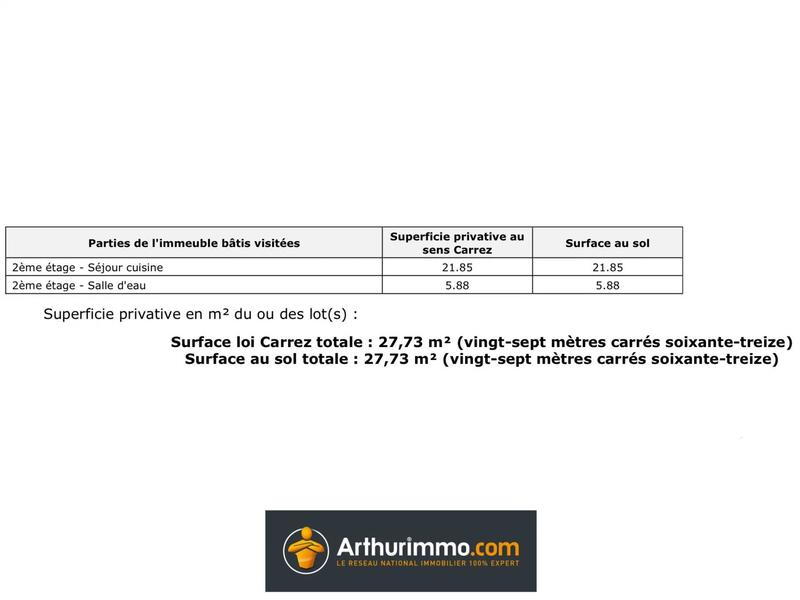 Appartement - 27 m² - 1 pièce