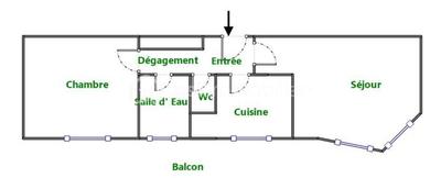 Appartement - 47 m² - 2 pièces