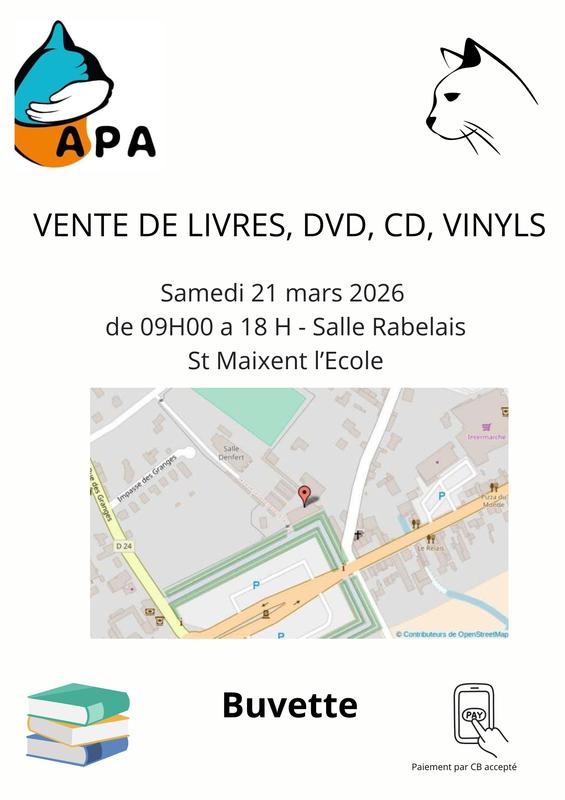 Apa vente de livres, Dvd, Cd , Vinyls