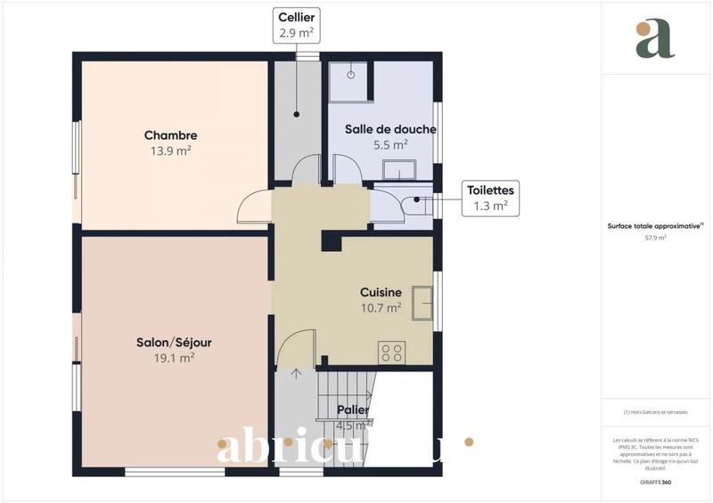 Appartement ancien - 54 m² - 3 pièces