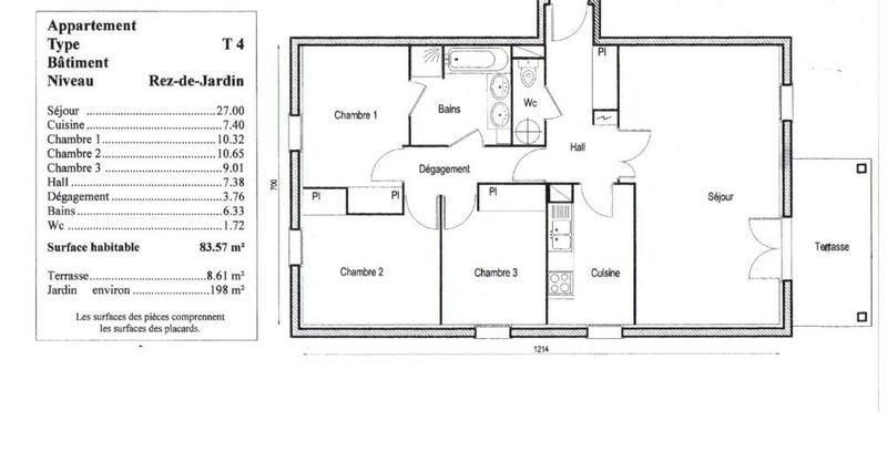 Appartement - 83 m² - 4 pièces