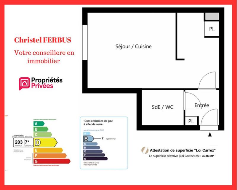 Appartement - 30 m² - 1 pièce