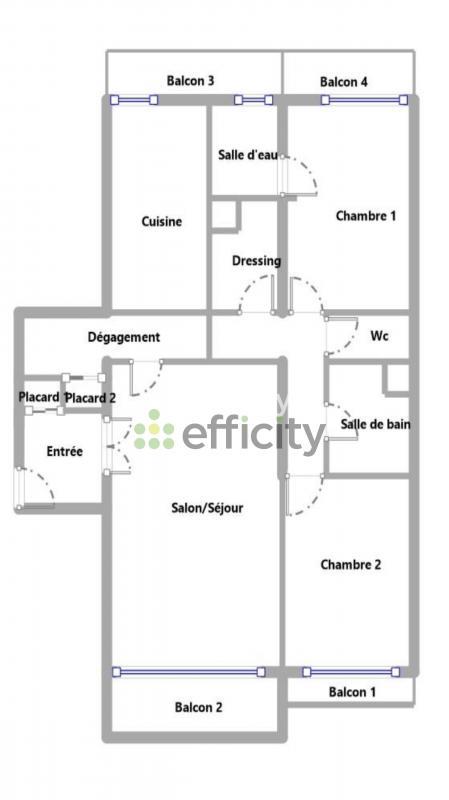 Appartement - 80 m² - 3 pièces