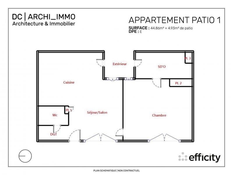 Appartement - 47 m² - 2 pièces