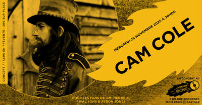 Cam Cole en concert pour 2 dates (côté Records)