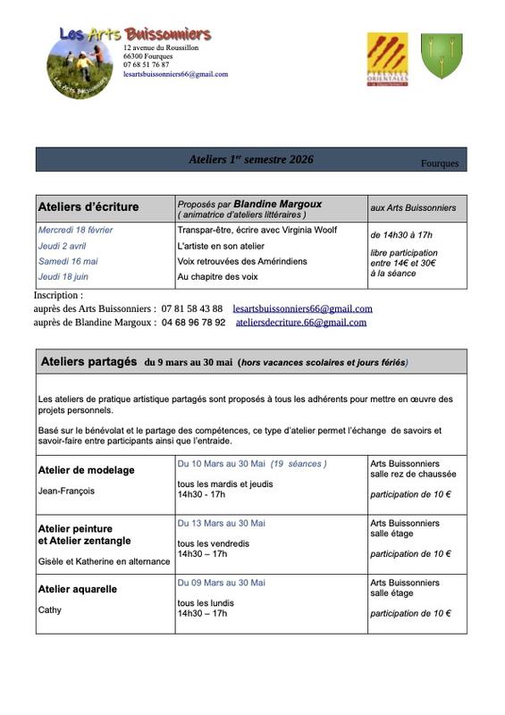 L'artiste en son atelier • Atelier d'écriture créative