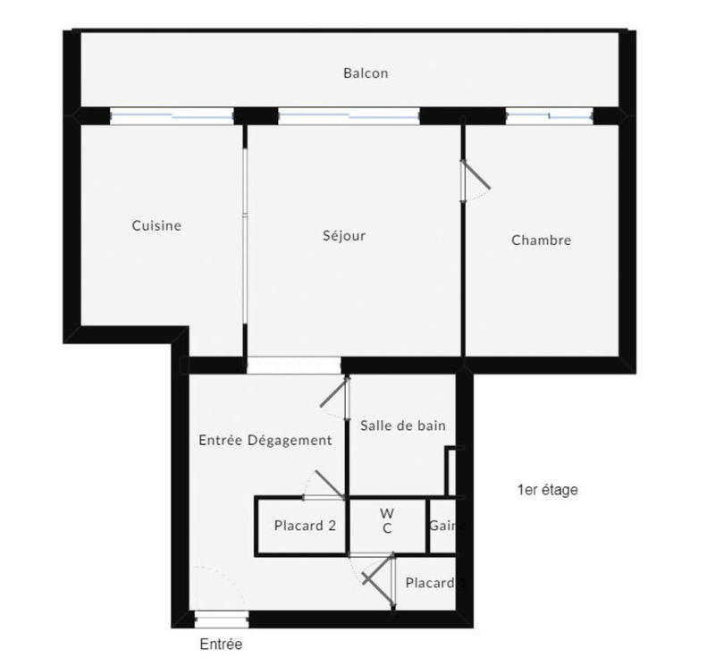 Appartement - 51 m² - 2 pièces