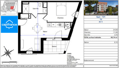 Appartement - 41 m² - 2 pièces