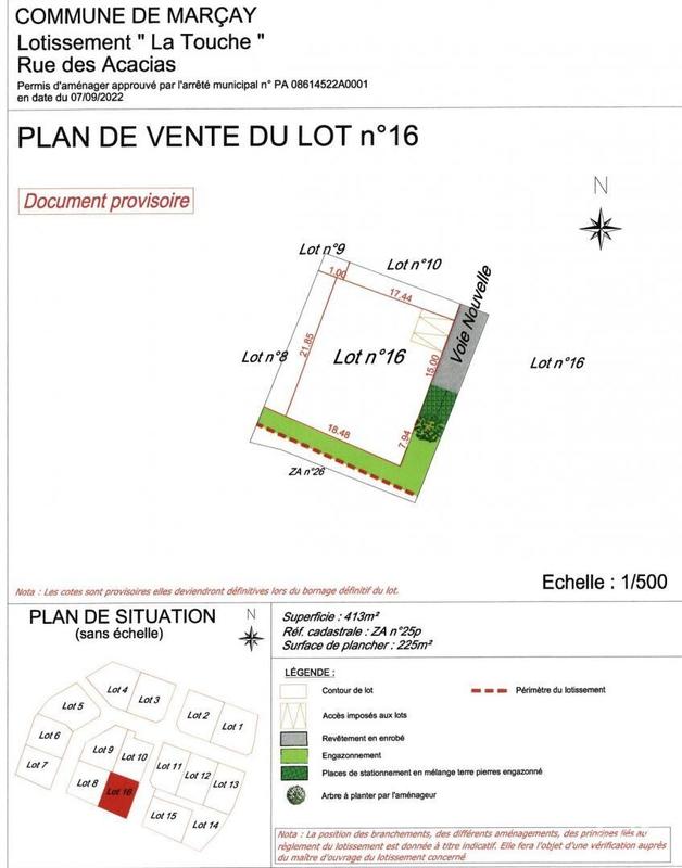 Terrain - 413 m²