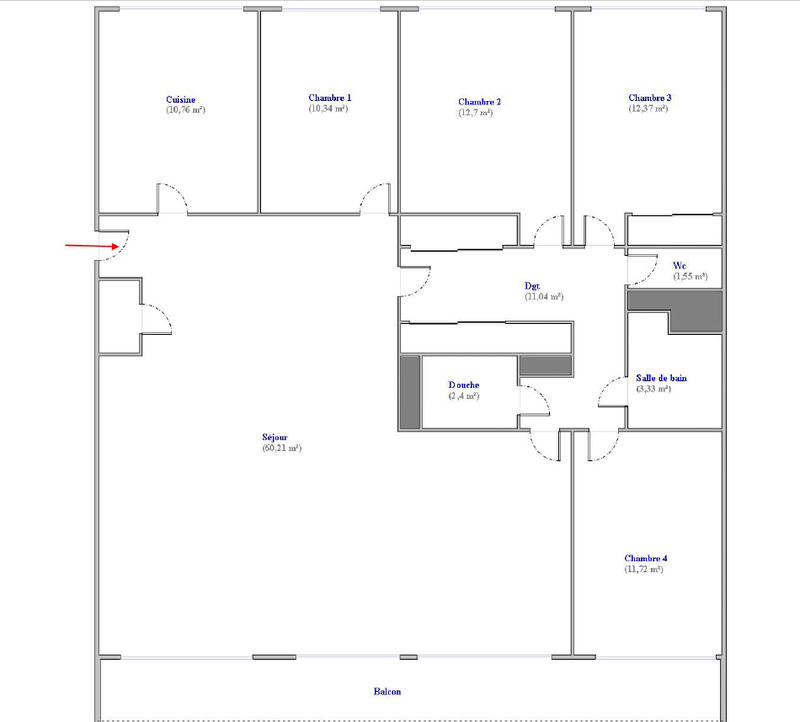 Appartement - 136 m² - 6 pièces