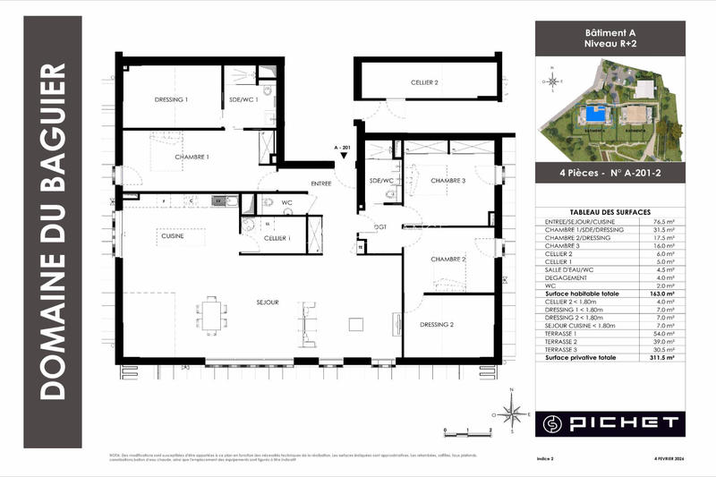 Appartement - 163 m² - 4 pièces